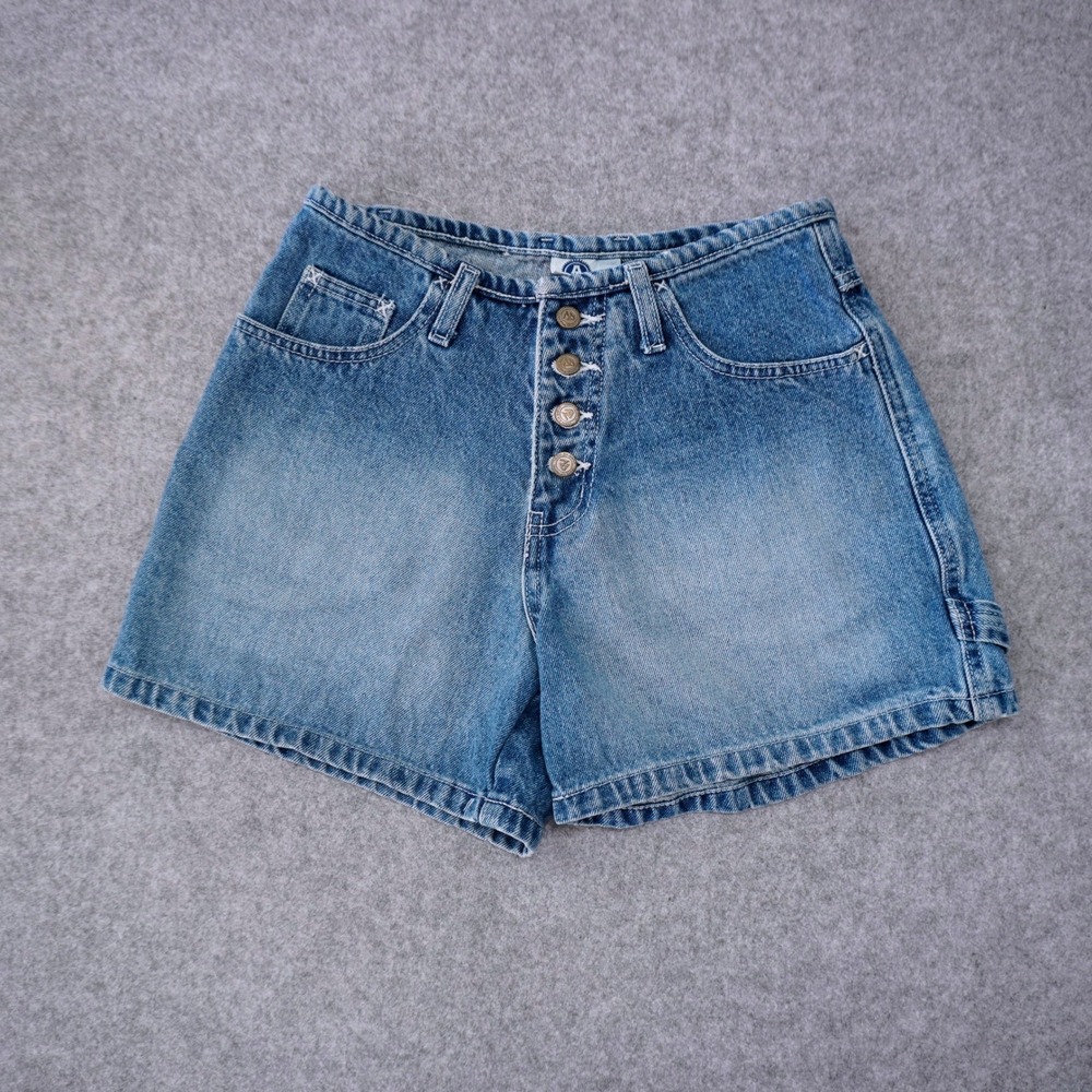Vintage Arizona Jean Company High Waisted Button Fly Carpenter Jean Denim Shorts